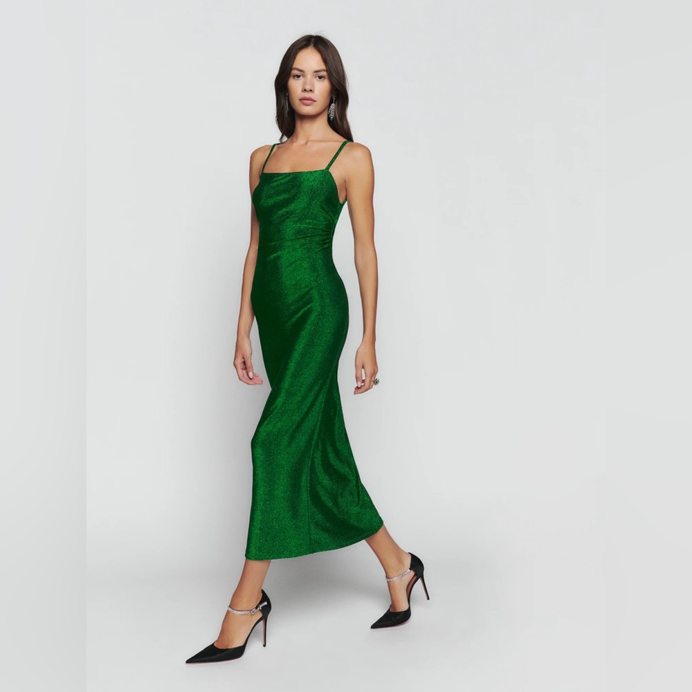 Reformation Breslin Dress Green Size S